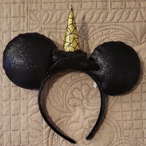 Disney Black and Gold Unicorn Ears Headband